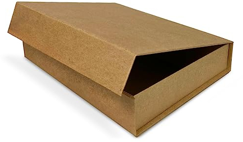 Verpackungswelt Geschenk-Box mit Deckel | 23 x 17 x 5 cm | Geschenk-Karton mit Magnet-Verschluss | Perfekt für Geburtstag, Hochzeit, Weihnachten, Geburt | Geschenk-Verpackung in Braun