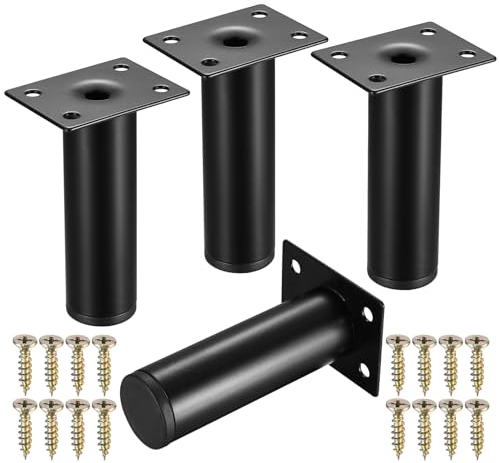 JJWUYUE 4 Pcs Furniture Legs, Adjustable Furniture Feet, 4/10cm Cabinet Legs, Furniture Support Feet, Metal Sofa Replacement Support Legs Feet for Kitchen Cupboard Table Chair Desk Cabinet Feet Legs