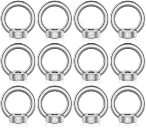 Aililong Tuerca anular M6-12 unidades 304 de acero inoxidable 304, tuercas anulares de hardware para accesorios de elevación y suspensiones en interiores y exteriores