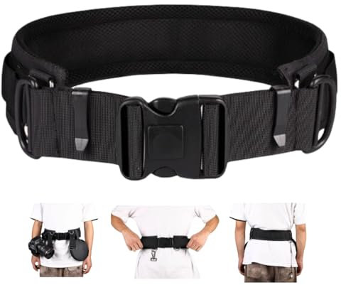 BOLLUMA Universeller Kamera-Hüftgurt für Outdoor-Fotografen, Multifunktions-Bund, Verstellbarer Gurthalter Holster mit D-Ringen, kompatibel mit Nikon, Canon, Sony, Pentax, Olympus, DSLR-Kamerastativ