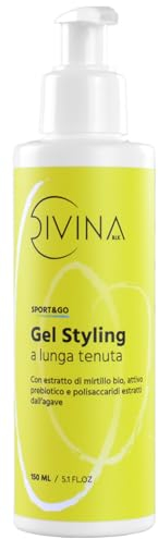 Gel Styling a lunga tenuta per capelli mossi, ricci e afro Sport&Go by DIVINA BLK con estratto di mirtillo bio, attivo prebiotico e polisaccaridi estratti dall’agave (150ml)