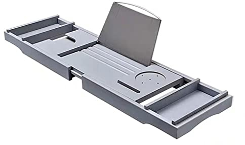 IUokLU Vassoio per Vasca da Bagno Caddy per Vasca Organizzatore Tavolo allungabile Scrivania per Giro Staffa per riporre Il Bagno Mensola di Scarico Vassoio Doccia