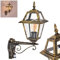 HOFSTEIN Außenwandleuchte Fornelos, Außenwandlampe mit Bewegungsmelder aus Metall/Glas in Schwarz/Gold/Klar, Wandleuchte außen im Retro/Antik/Landhaus-Design, Garten, Außenbereich, Terrasse, E27, IP44