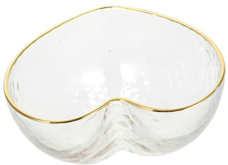 MAGICLULU Ciotola in Vetro Forma di Cuore Cristallo con Rifinitura per Insalate Dessert e Snack per Feste e Ricevimenti Lavabile e Sicura per Uso Alimentare