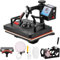5 in 1 Heat Press Machine, 29x38cm Large Heat Press Plate, 2 Size Ironing Plate, Baking Cup, Ironing Cap Assembly Kits 360 Degree Swing Away Heat Transfer Sublimation Printing Machine