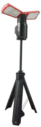 KS TOOLS - 150.4470F - Projecteur portable sur trépied - Projecteur de chantier 10 000 lumens - éclairage sans fil AC/DC - lampe LED