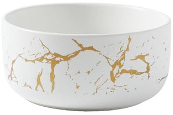 MAGICVOGEL Ciotola per cereali in porcellana, effetto marmo, ciotola per gelato, ciotola per insalata, insalata, cereali, farina d'avena, gelato, yogurt (bianco, 350 ml)