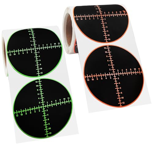AYWFEY 200 Pcs Splatter Target Stickers, 3 Inch Bullseye Adhesive Reactive Targets, Air Rifle Shooting Target with Fluorescent Green Impact for BB Gun,Pellet Gun,Airsoft Shooting Practice, Green & Red