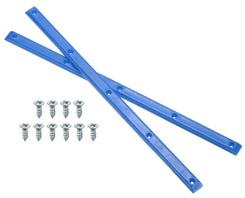 PATIKIL 1 Pair Rib Bones Rails, Stable and Flexible Skateboard Rails for Deck with Screws Reduce Friction for Long Board Skateboard(Blue)