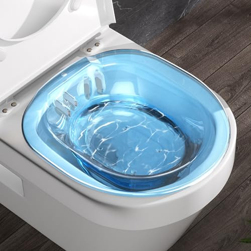 Accesorio portátil para bidé y baño de asiento sobre el inodoro, antidesbordamiento de 14x15x4 pulgadas para el cuidado posparto de hemorroides, azul