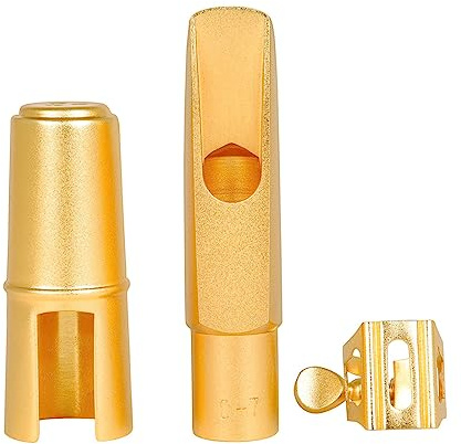 Saxofón Alto Boquilla Sets Incluyen Boquilla, Tapa de Latón y Clip de Ligadura Metal, Piezas de Saxofón, Tapa de Boquilla de Saxofón