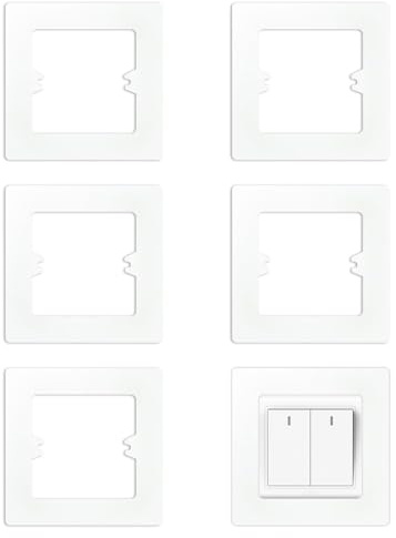 Light Switch Surround, 6 Pcs Socket Surround Cover, Plug Socket Surround Plates, for Light Switch Protection Against Dirt & Fingerprints (White)
