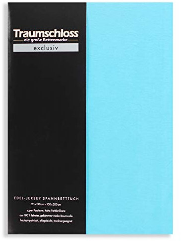Traumschloss Edel-Jersey Spannbetttuch »Exclusiv« 100% Mako Baumwolle, hochwertige Verarbeitung und hohe Farbbrillanz 90-100x200 türkis