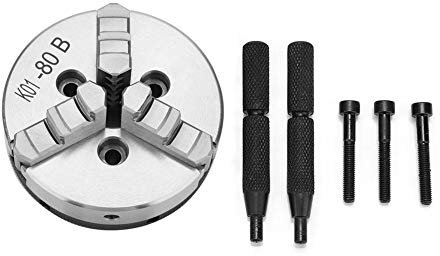 Wandisy Lathe Chuck, SANOU K01-80B 3-Jaw Manual Self-Centering Lathe Chuck 80mm Diameter