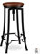 Relaxdays Industrial Barstool, Swivel Bar Seat, Vintage Chair, Iron & Wood, Height-Adjustable to 77.5 cm, Black/Brown