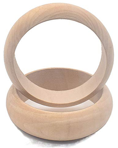 Armreif aus natürlichem Holz, unlackiert, für Bastelarbeiten, Schmuckherstellung, 6,9 cm Innendurchmesser, 2 Stück