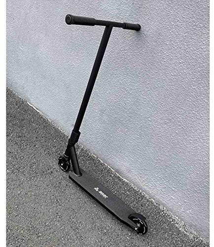 MYAOU Monopattino acrobatico Professionale con Ponte in Lega, Ruote con Nucleo in Lega ad Alte Prestazioni, impugnature Antiscivolo Stile Bici per Ragazzi, Nero