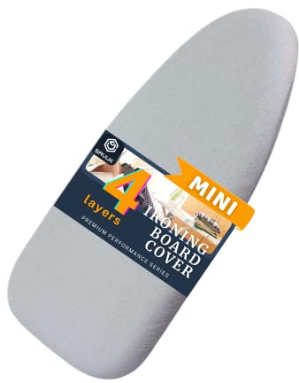 SAVUK 12 X 30 inch Smart Table top Ironing Board Cover and Pad with Standard Size, Fits Small, Mini Board, Extra Thick Padding, Elastic Cord, Heat Resistance (Replacement Cover and Pad 12x30)