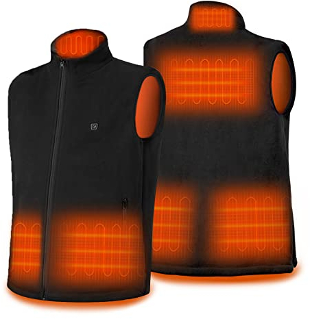 DR.PREPARE Heated Gilet for Men Women, Unisex Heated Vest Warming Fleece Vests, Lightweight USB Smart Electric Heated Jacket with Adjustable Size for Hiking Hunting Camping (Battery Pack Not Included)