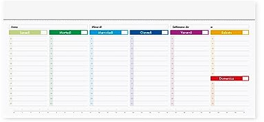 Wochenplaner 2023 2024, mehrfarbig, für Tagesplanung, 52 Blätter, 52 Wochen ohne Datum. Eleganter und moderner Tischkalender für Termine und Termine (29,5 x 14,5)