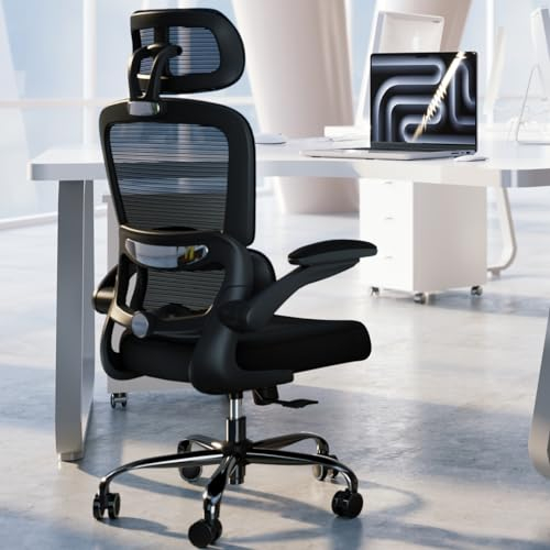 TRALT Bürostuhl Schreibtischstühle Mesh Computer Schreibtischstuhl mit Rollen Ergonomischer Bürostuhl Höhenverstellbar Drehstuhl Arbeitsstuhl (Schwarz) (Schwarze)