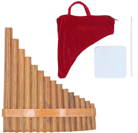 Pipor Panflöjt, träblåsinstrument Panpipe 15 Pipes G Key Musikinstrument för professionella artister nybörjare Barn (Vänster hand)