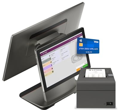 Registrierkasse TSE ready - Kassensystem mit Kartenterminal und Bondrucker - Kasse mit Kartenzahlungsgerät für Gastronomie, Handel-GRATIS Ersteinrichtung(D3 Pro+Drucker+Kundedisplay mit NFC - Hipster)
