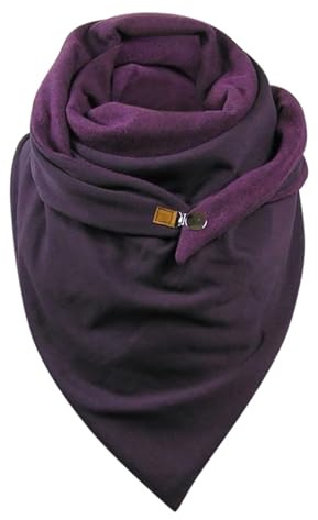 TianWlio Triangle Écharpe Femme Automne Hiver Chic Châles Réchauffante Triangulaire Foulard Vintage Impression Confortable Doux Enveloppement Scarf Personnalisée Décontracté Echarpe avec Bouton