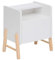 Rebecca Mobili Quadratischer Nachttisch, Nachttisch für Kinder, Weiß Braun, MDF Kiefer, mit 1 Schublade und 1 Regal, Abgerundete Kanten - Maße HxBxT: 49 x 43 x 30 cm - Art. RE7128