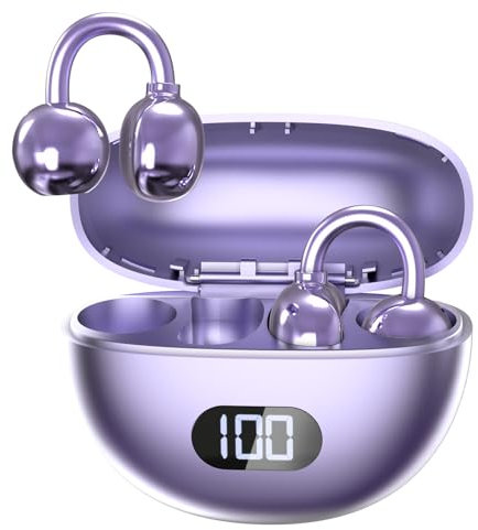 ANSTEN Auriculares Oreja Abierta, Clip Auriculares Inalambricos Bluetooth 5.4, IPX7 Impermeable, HiFi Wireless Auriculares Conduccion Osea con Mic, 30H Playtime,Adecuado para Ejercicio y Trabajo