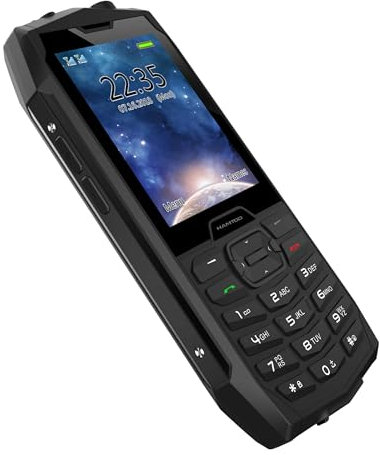 HAMTOD H3 IP68 telefono per anziani resistente, schermo 2,8,128MB ROM, doppia SIM, telefono economico 2G/3G/4G (nero)