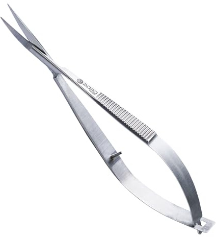 Cuticle Scissors Extra Fine Curved Grooming Shears Professional Precise Pointed Tip for Eyebrow Eyelash Trim Nail and Dry Skin Grooming Scissor Beauty Scissors for Manicure Pedicure Women Men(Silver)