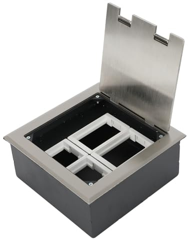 Bodentank Bodensteckdose aus Edelstahl, Einbausteckdose, Bodeneinbau-Steckdosenbox, Optionale Einsätze zum Selber Bestücken, 2/4/6 Fach, Ebenerdige Steckdosen (4 Fach 180 * 165mm)
