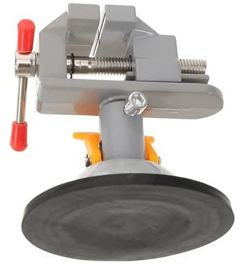 IWOWHERO Pequeño Giratorio de 360 Grados para Mesa Base Metálica Resistente Antióxido Prensa de Banco Portátil para Sujeción Fija Bricolaje y Reparación Artesanal