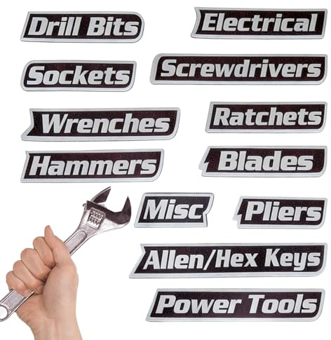 Magnetiska Verktygslåda Etiketter 12 Stycken Verktygslåda Magnetiska