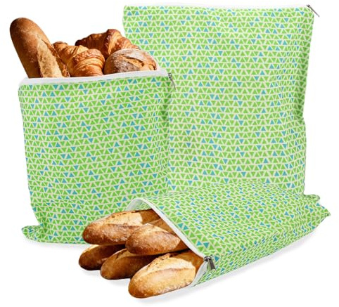LOURCQVO Paquete de 3 bolsas de cera de abeja con cremallera para pan y sándwich, 3 tamaños reutilizables de cera de abeja para alimentos, masa madre casera, queso, aperitivos, frutas, verduras