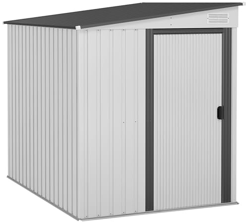 Outsunny Casetta da Giardino 2.81m² con Kit Fondazione Bianco