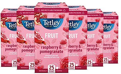 Tetley Raspberry & Pomegranate String & Tag Envelopes 6 x 25 Teabags
