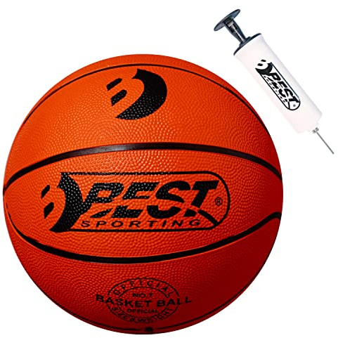 BEST SPORTING Basketball Größe 7 Set Rookie I Basketball orange mit Ballpumpe I hochwertiger Basketball Outdoor I Basketball mit offiziellem Gewicht & Größe