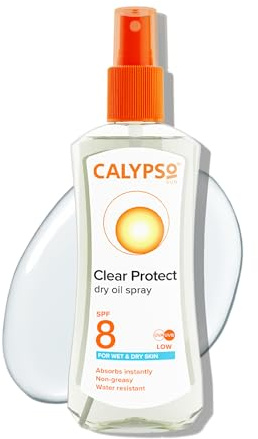 Calypso Spray d'huile sèche pour peau mouillée avec SPF8, 200 ml