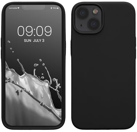 kwmobile Handyhülle für iPhone 13 Hülle, für iPhone 13 Case - Hülle Silikon - kabelloses Laden - Schwarz matt