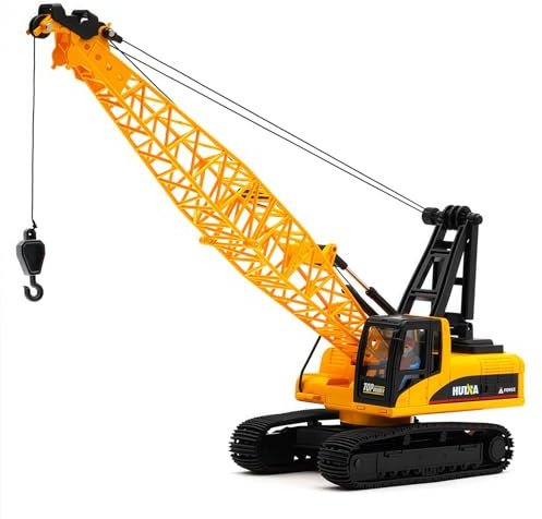 Qcar 1/35 Heavy Duty Construction Metal Crawler Crane, Truck Crane Vehicle Toys for Kids, Outdoor Sandbox Car Toys, Birthday Gift Toddler Boy Kid