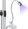 Cheerhom UV Lampe für Gelnägel 5W, Mini Tragbare Nagellampe mit Sicherungsclip, Flexible Schwanenhals-Led Lampe Nägel, Drehbarer UV Lampe Klein Nageltrockner zum Aushärten von Nagelkleber (Schwarz)