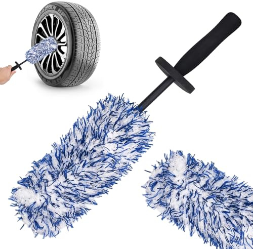 Alloy Wheel Brush - Soft Dense, No Metal, Detailing Cleaning, Car/Motorcycle/Bicycle Wheels & Rims (Blue)