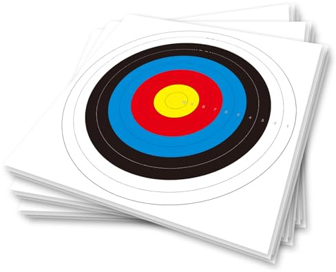 20 Sheets Bullseye Archery Target,Standard Archery Shooting Targets Paper 10 Rings Targets Face Accessories for Hunting Shooting Training Practice(82x82cm)