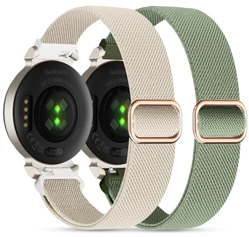 EverAct 2 cinturini in nylon per Garmin Lily 2,14 mm elastico in nylon morbido fiocco cinghie di ricambio regolabile per Lily 2 Classic/Active Smart Watch accessori per donne