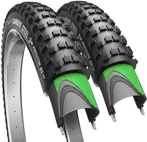 Pair 29 x 2.25 Mountain Bike Tires - Foldable 57-622 with 3mm Anti Puncture
