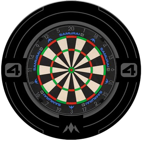 Mission Darts | Samurai 4 Dartboard Set | White or Graphite Spider Wire | And Choice Of Colour Surround
