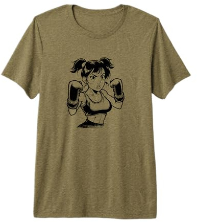 Uomo Boxe Ragazza Disegno Pugilato Sport da Combattimento Maglietta Premium