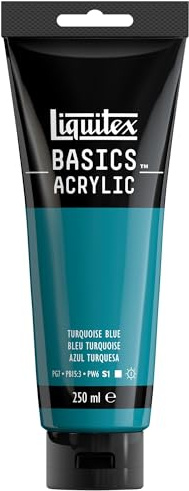 LIQUITEX Basics Acrylic Paint, Turquoise Blue, 250 ml Tube